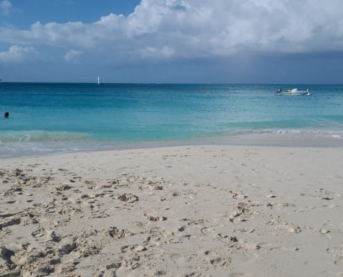 Sand and sky at Grace Bay Beach on Turks and Caicos Islands
