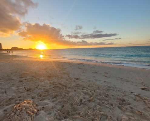 Sunset on Grace Bay Beach - Providenciales - on Turks and Caicos Island
