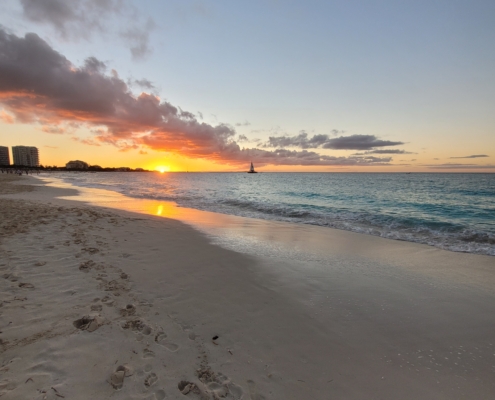 Sunset on Grace Bay Beach - Providenciales - on Turks and Caicos Island