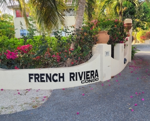 Entrance from Carona Crescent into French Riviera Condo