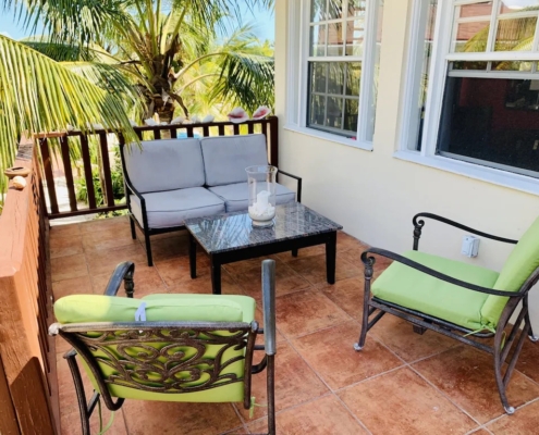 Porch is shaded all day | French Riviera (2nd floor condo)