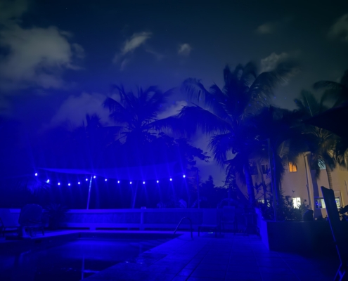 The pool at night at Provo Villa at Grace Bay Beach on Turks and Caicos Islands